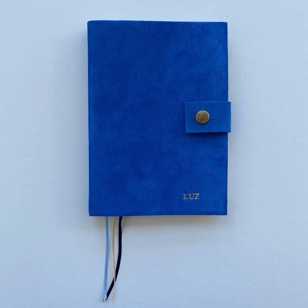 Agenda de Cuero Gamuzado Tonos Azules - 15x21