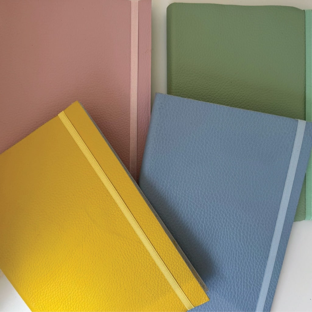 Agenda de Cuero Graneado Tonos Pasteles - 15x21