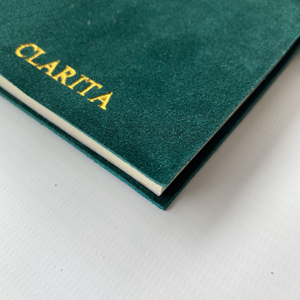 Agenda de Cuero Gamuzado Tonos Verdes- 15x21