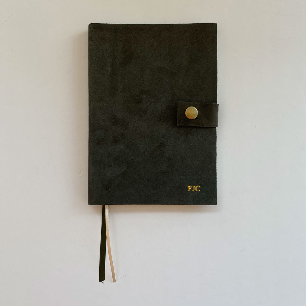 Agenda de Cuero Gamuzado Tonos Verdes- 15x21
