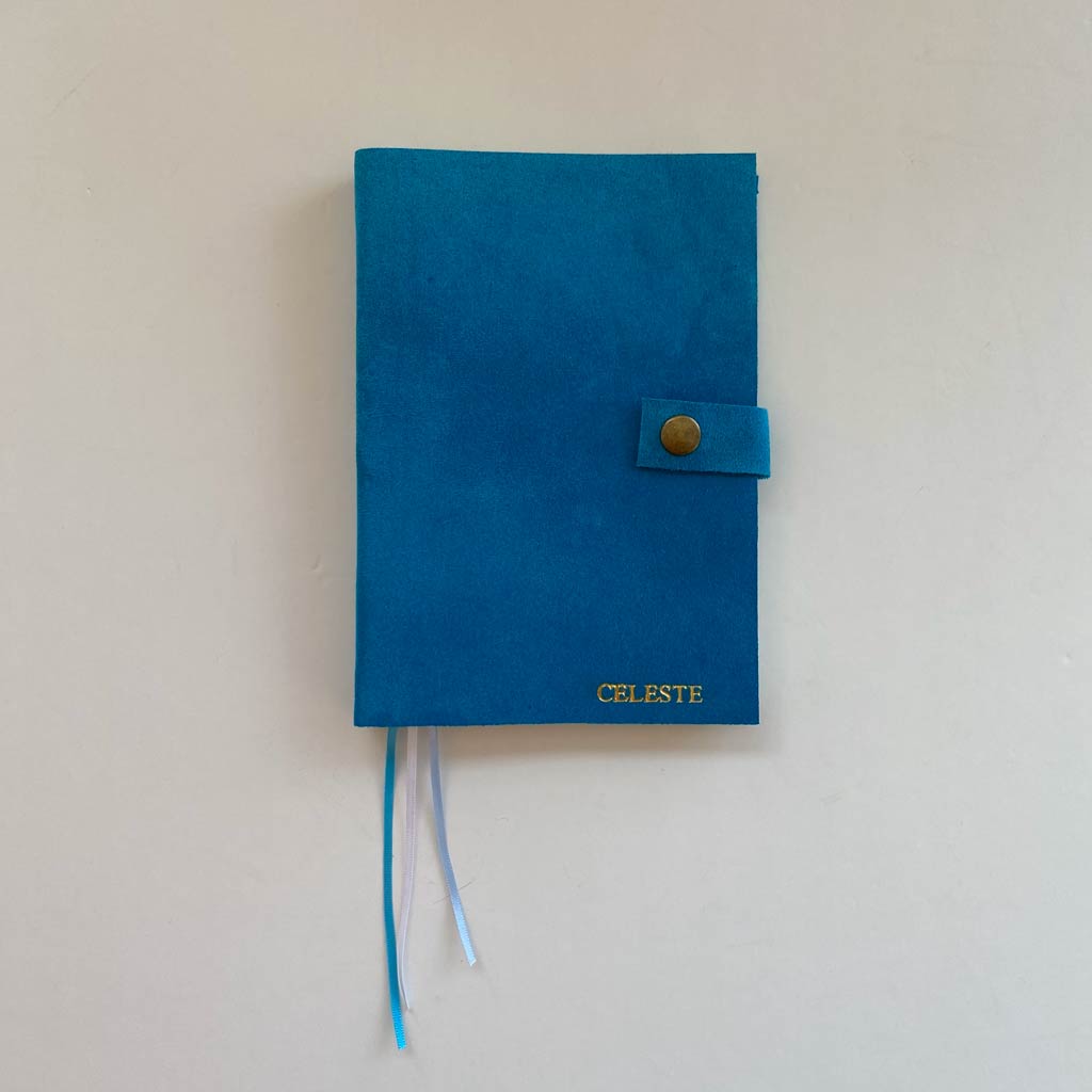 Agenda de Cuero Gamuzado Tonos Azules - 15x21