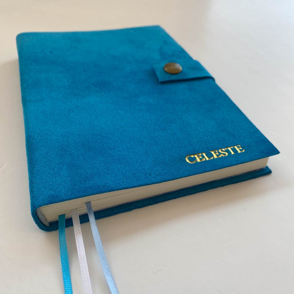 Agenda de Cuero Gamuzado Tonos Azules - 15x21