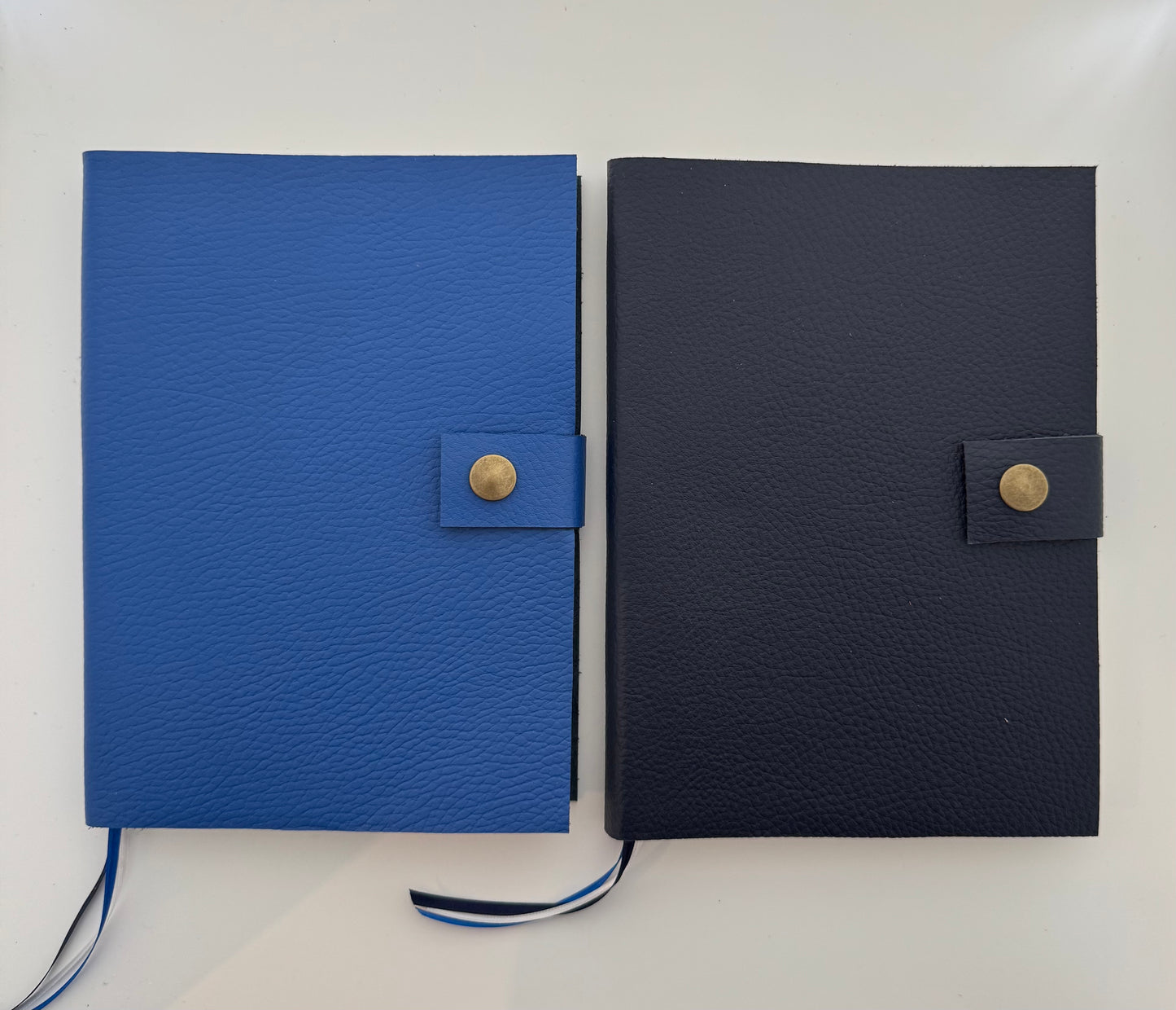 Agenda de Cuero Graneado Tonos Azules 15x21