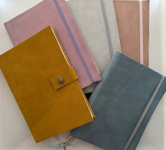 Cuaderno de Cuero Gamuzado Tonos Pasteles