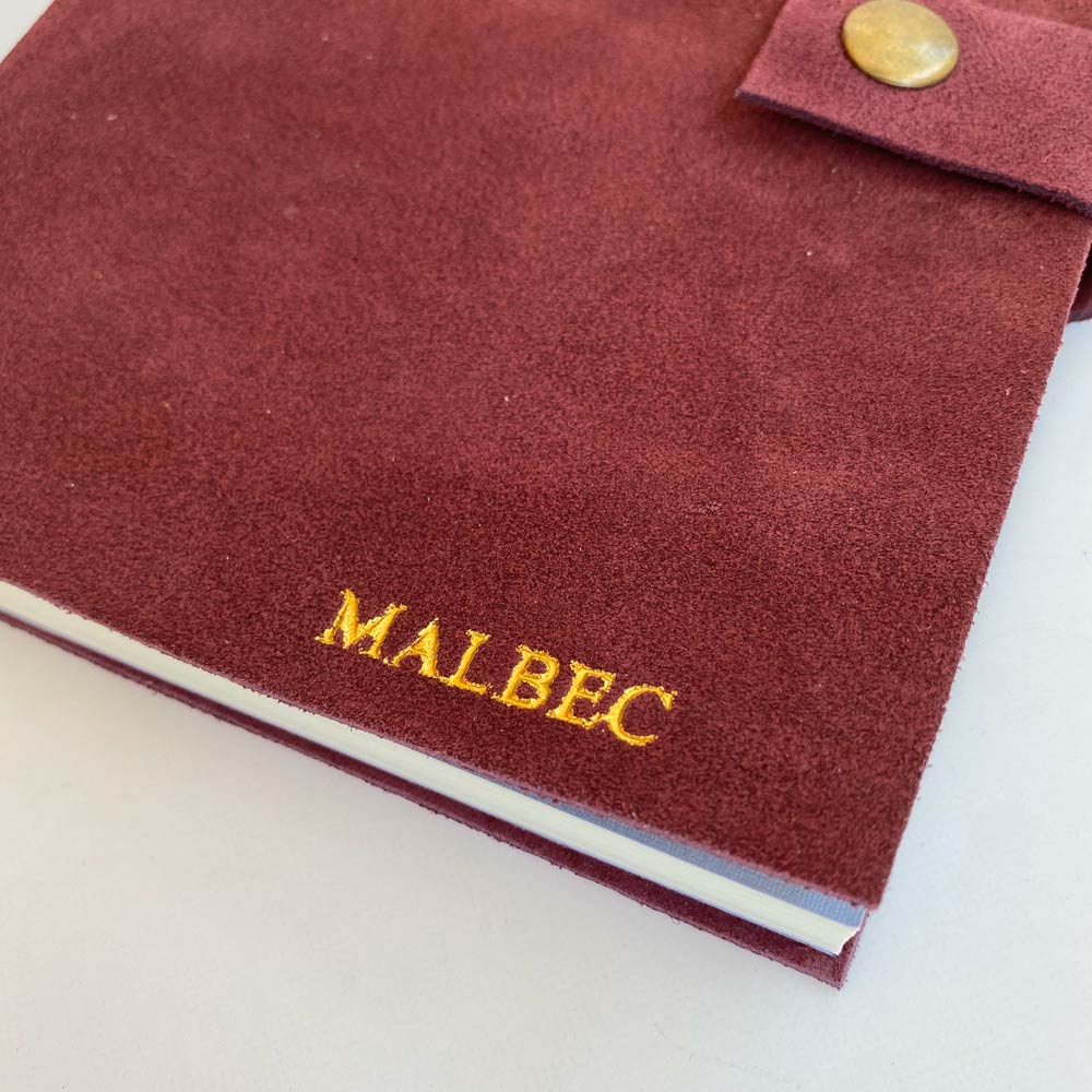 Cuaderno de Cuero Gamuzado Tonos Rojos