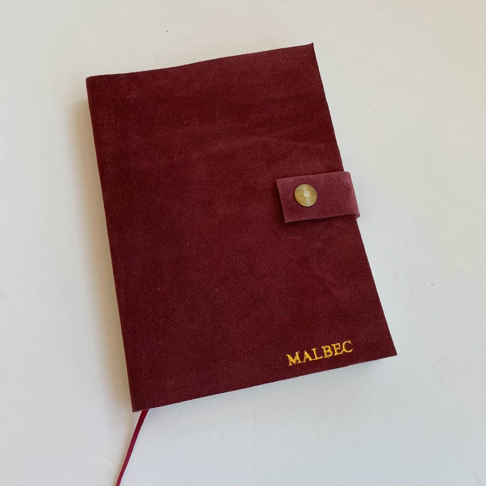 Cuaderno de Cuero Gamuzado Tonos Rojos
