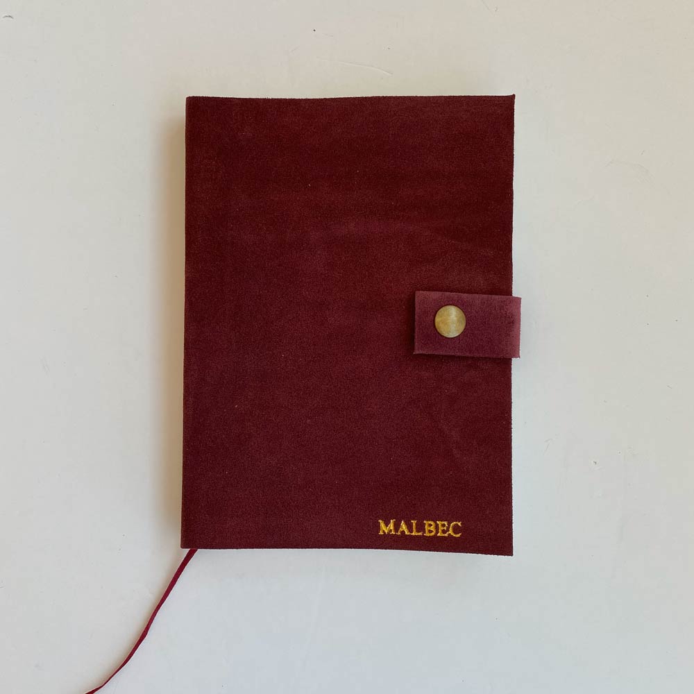 Cuaderno de Cuero Gamuzado Tonos Rojos