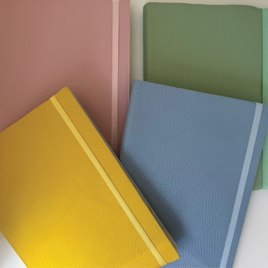 Agenda de Cuero Graneado Tonos Pasteles - 15x21