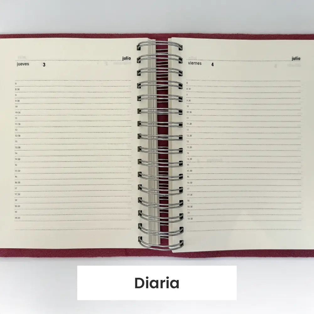 Agenda de cuero recargable