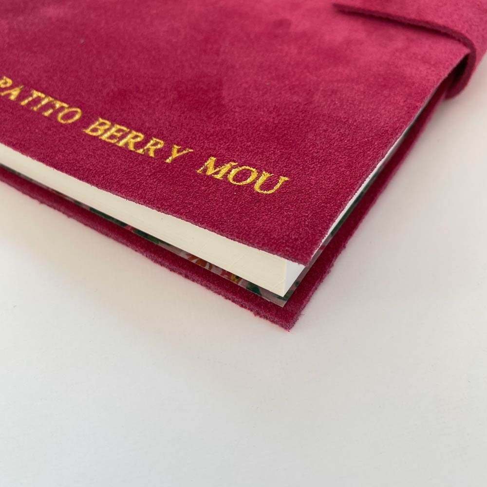 Cuaderno de Cuero Gamuzado Tonos Rojos