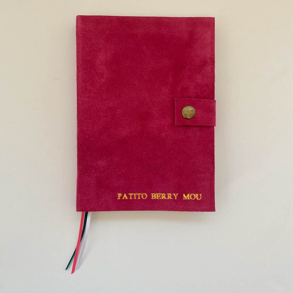 Cuaderno de Cuero Gamuzado Tonos Rojos