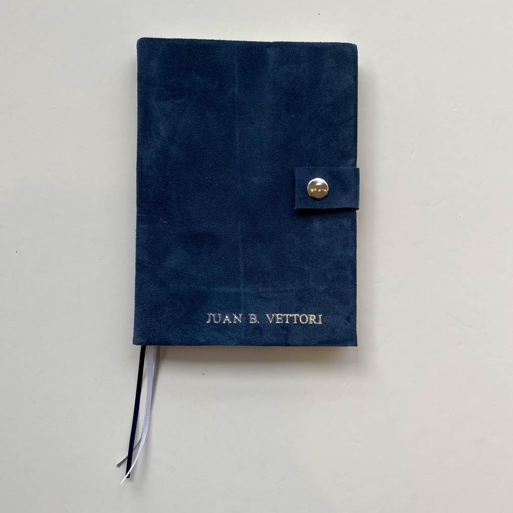Agenda de Cuero Gamuzado Tonos Azules - 15x21