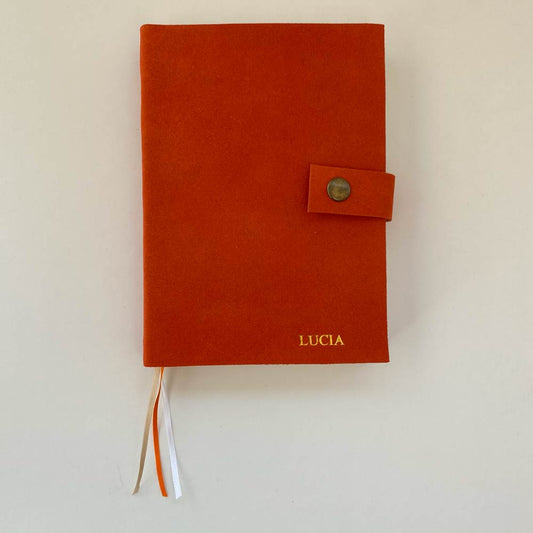 Agenda de Cuero Gamuzado Tonos Rojos - 15x21