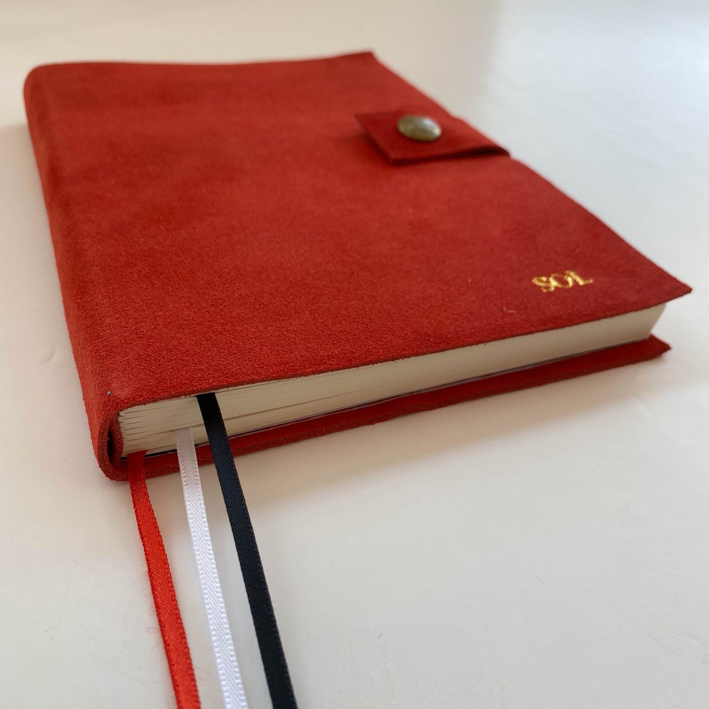 Cuaderno de Cuero Gamuzado Tonos Rojos