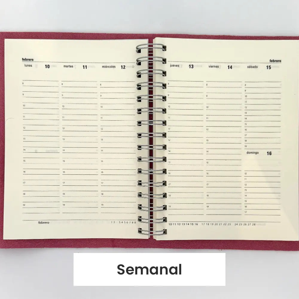 Agenda de cuero recargable